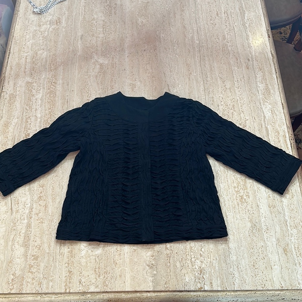 Vintage Sara Studio black jacket textured two pockets (size LARGe)
